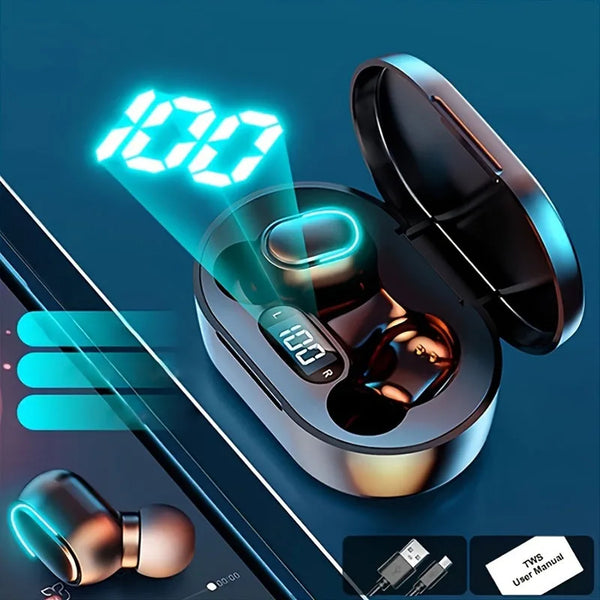 Wireless Headphones Bluetooth LCD Battery Indicator