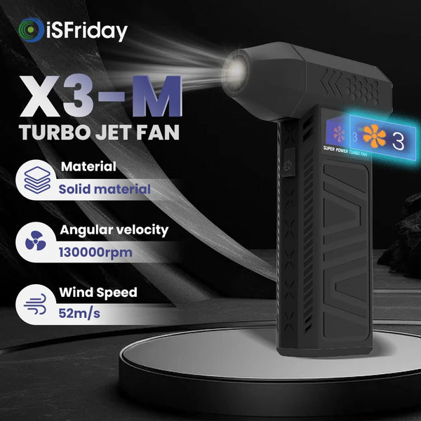 Turbo Jet Fan Powerful Air Blower 130,000 RPM Adjustable Wind Speed 52m/s