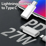 For Lighting Female to USB C Male Adapter Fast Charging Data Converters IOS to Type C