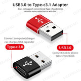 USB Type C Adapter USB3.0 Type A Male to USB 3.1 Type C Female Converter